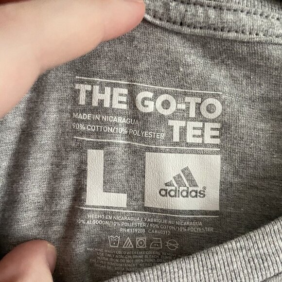 Adidas Women SZ L Heater Gray W/Red/White/Blue USA Soccer Graphic T Shirt NWT - Picture 4 of 5